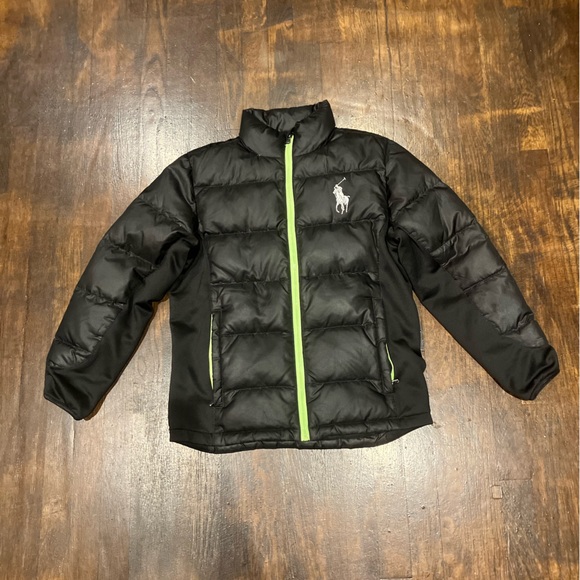 Polo Ralph Lauren Black and Neon Green Jacket - Picture 1 of 5